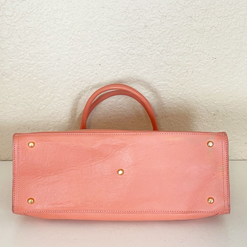 FURLA Coral Pink Leather Top Handle shoulder Tote Bag - Picture 15 of 16